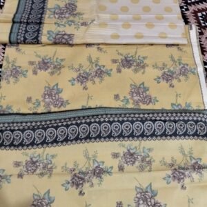 printed dhanak light yellow