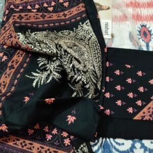 nishat paste printed Dobby cotton black