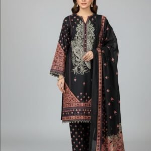 nishat paste printed Dobby cotton black