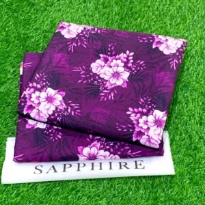 Doria linen printed violet